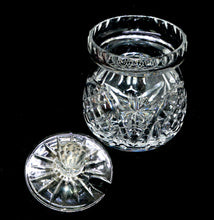 Load image into Gallery viewer, Vintage stunning cut crystal star design lidded jam pot with hole for spoon
