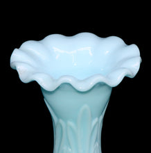 Load image into Gallery viewer, Antique French Portieux &amp; Vallerysthal turquoise opaline milk glass vase
