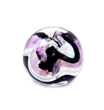 Load image into Gallery viewer, Vintage Caithness style black purple white clear glass paperweight
