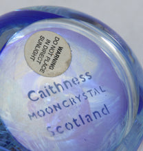 Load image into Gallery viewer, Vintage CAITHNESS crystal Scotland MOONCRYSTAL blues glass paperweight
