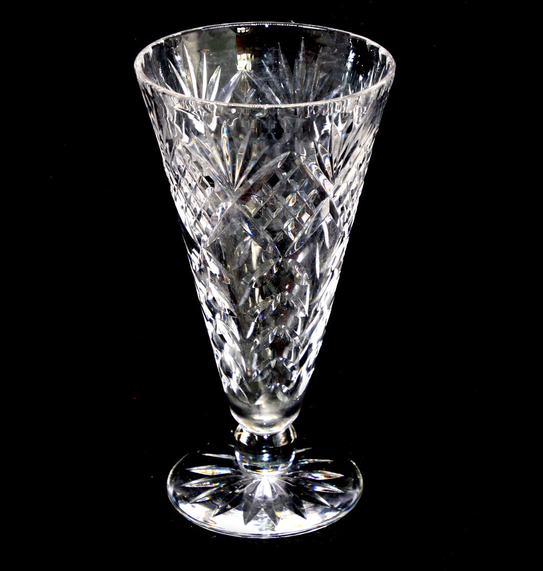 Vintage WEBB & CORBETT England stunning tall sparkly cut crystal vase