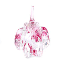 Load image into Gallery viewer, Vintage Caithness Scotland pink swirl teardrop crystal paperweight ring stand

