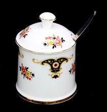 Load image into Gallery viewer, Vintage ROYAL STAFFORD Balmoral England pretty lidded jam pot and spoon
