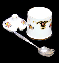 Load image into Gallery viewer, Vintage ROYAL STAFFORD Balmoral England pretty lidded jam pot and spoon
