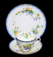 Load image into Gallery viewer, Vintage ROYAL DOULTON England H4451 LEONIE exquisitely pretty teacup trio set

