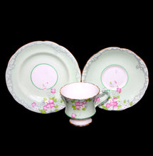 Load image into Gallery viewer, Vintage Paragon England ELISE hand coloured pastel green 1930s teacup trio set
