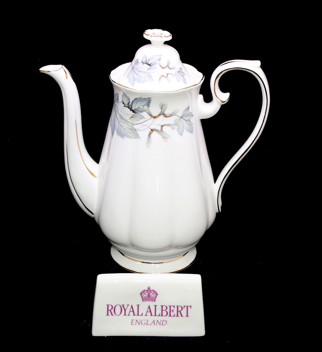 Vintage Royal Albert England SILVER MAPLE large stylish coffee pot