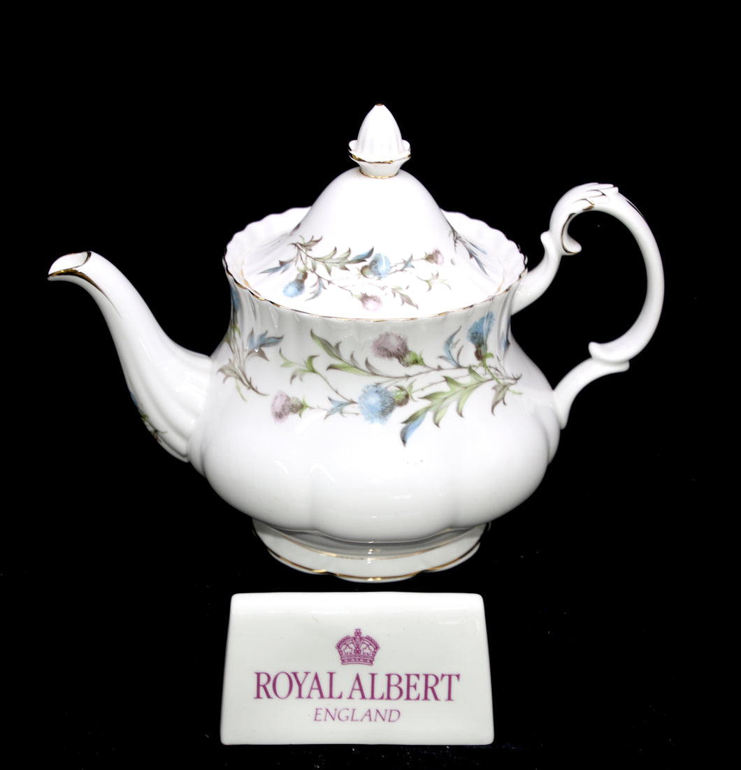 Vintage Royal Albert ENGLAND Brigadoon Scottish thistle large 6-8 cup teapot