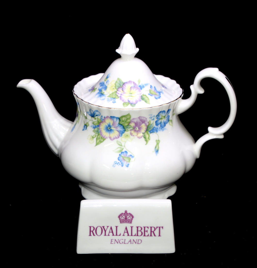 Vintage Royal Albert ENGLAND SPRINGFIELD pastel pansies large 6-8 cup teapot