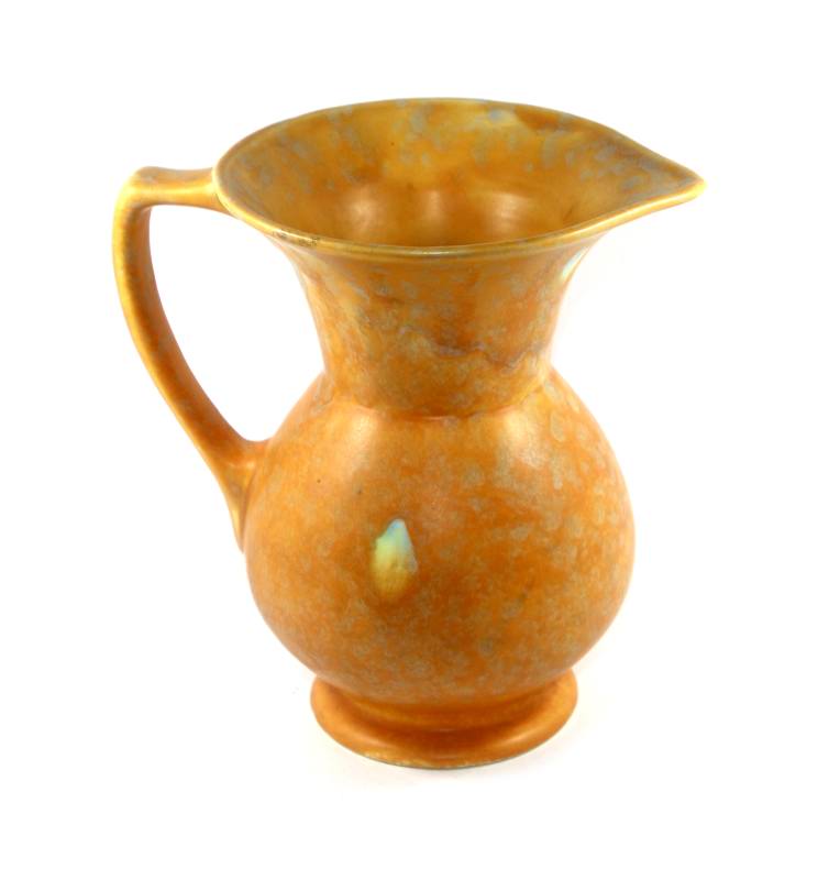 Vintage 1930s Beswick orange & rainbow fleck large pottery jug ENGLAND