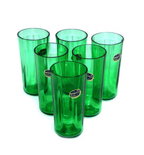 Load image into Gallery viewer, Vintage N&amp;S Bohemia Czech set of 6 small green tumblers in original box
