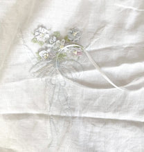 Load image into Gallery viewer, Vintage white cotton hand embroidered drawstring lingerie or hanky bag
