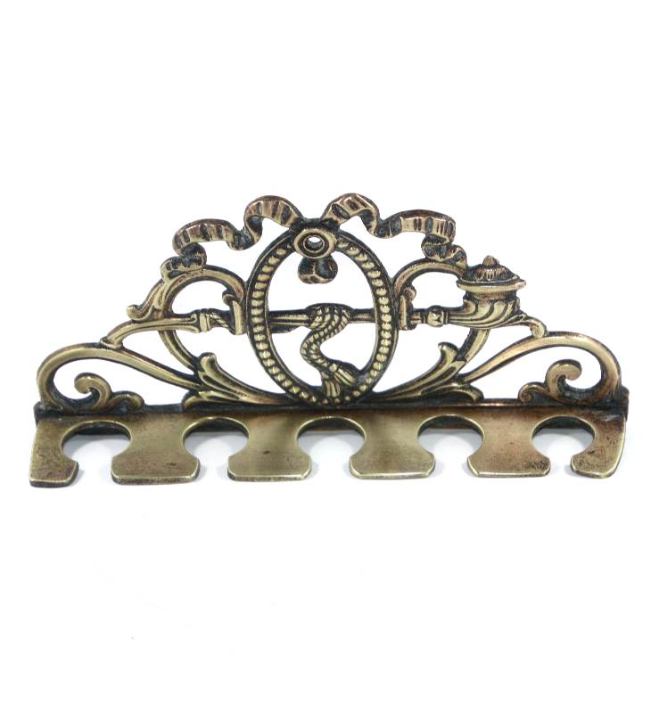 Antique French Depose solid brass ornate pipe rack