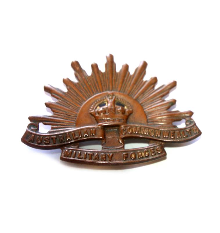 Vintage WW1 WW2 Rising Sun cap badge 2 lug mount