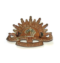 Load image into Gallery viewer, Vintage WW1 WW2 Rising Sun cap badge 2 lug mount
