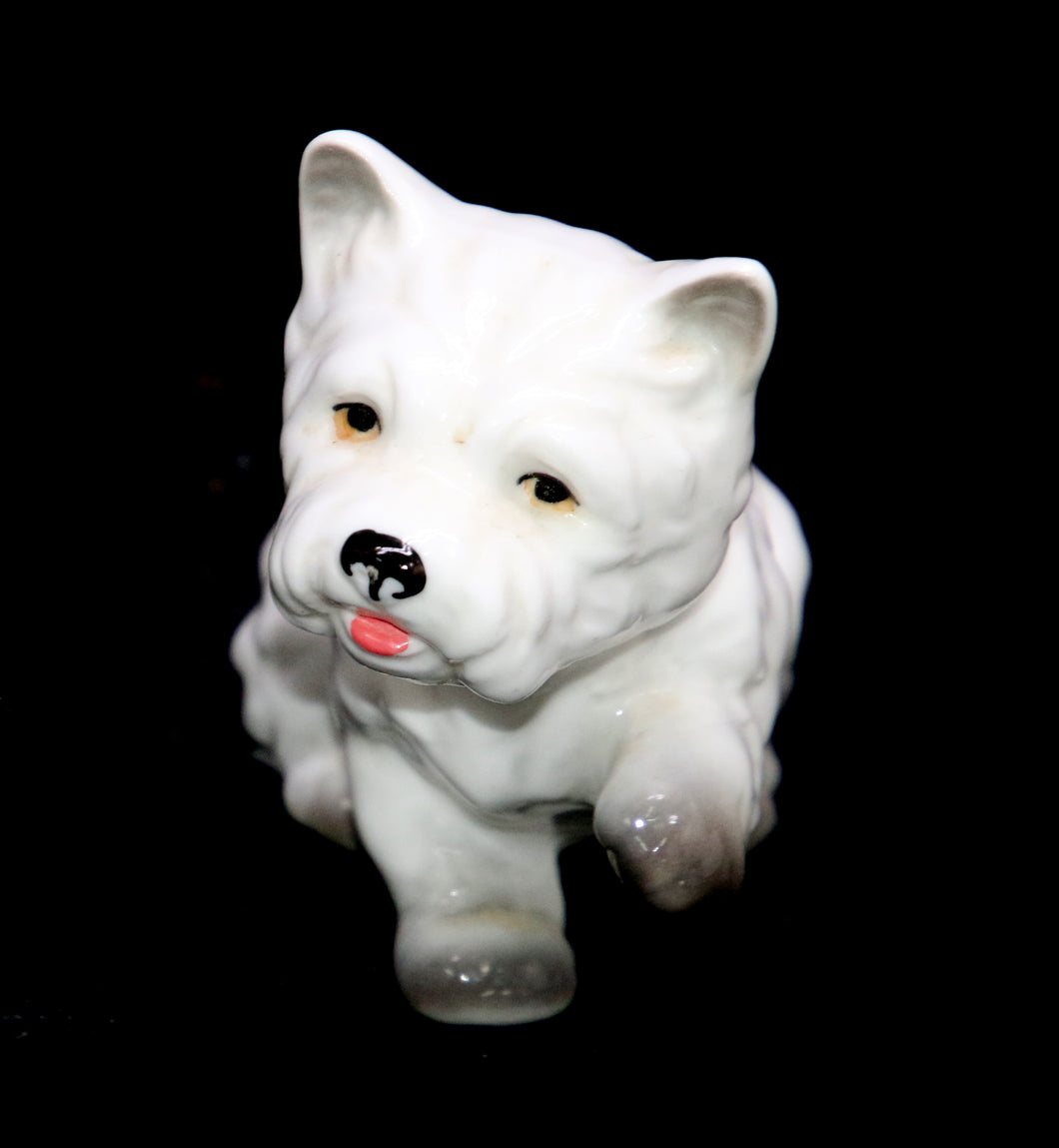 Vintage cute sweet West Highland White Terrier dog china figurine ornament