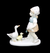 Load image into Gallery viewer, Vintage LIPPELSDORF GDR Germany 1950s cute girl with geese figurine
