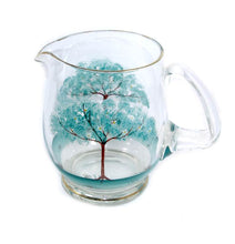 Load image into Gallery viewer, Vintage handpainted trees glass lemonade set jug &amp; 6 matching glasses
