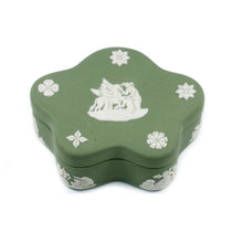 Load image into Gallery viewer, Vintage WEDGWOOD England green jasper ware Pegasus lidded trinket pot
