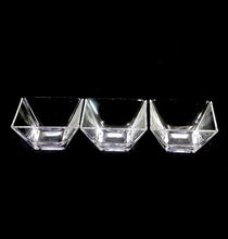Load image into Gallery viewer, Vintage set of three beautiful sparkly crystal square nut snack bowls
