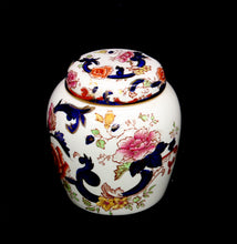 Load image into Gallery viewer, Vintage MASON&#39;S IRONSTONE England blue MANDALAY lidded ginger jar

