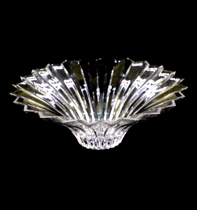 Vintage huge deep sunrays sparkling crystal centrepiece bowl