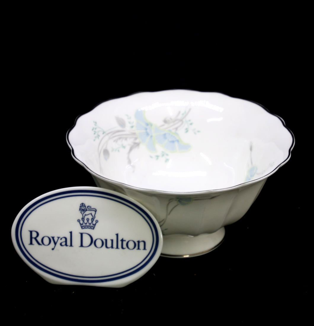 Vintage ROYAL DOULTON England bone china MOONFLOWER pedestal bowl 1985