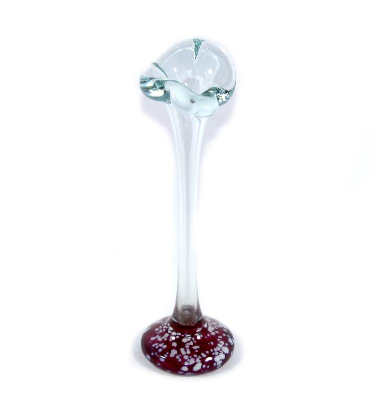 Vintage 1950s Venetian solid glass heavy art glass speckle base vase