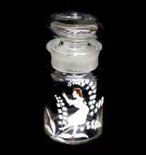 Load image into Gallery viewer, Vintage Mary Gregory hand enamelled lidded jar or canister
