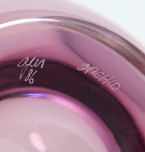 Load image into Gallery viewer, Vintage CAITHNESS Scotland stunning purple glass bowl etched orchid SIGNED
