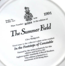Load image into Gallery viewer, Vintage ROYAL DOULTON The Summer Field In The Footsteps of Constable plate
