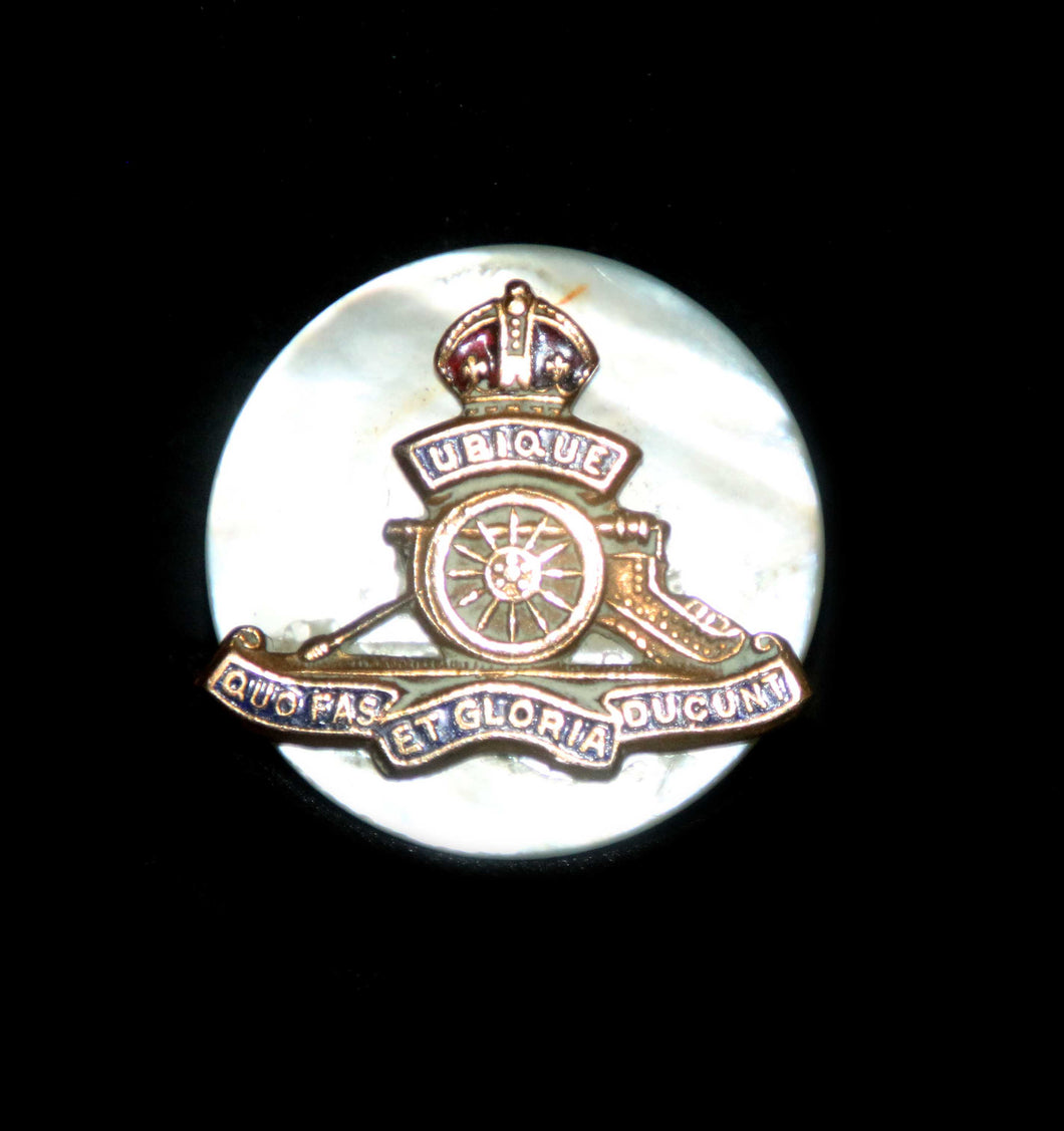 Vintage Royal Artillery military mother of pearl sweetheart brooch