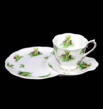 Load image into Gallery viewer, Vintage ROYAL ALBERT England HIGHLAND THISTLE teacup &amp; plate tennis set
