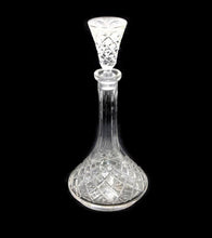 Load image into Gallery viewer, Vintage large &amp; heavy sparkly crystal ship&#39;s decanter with amazing stopper!
