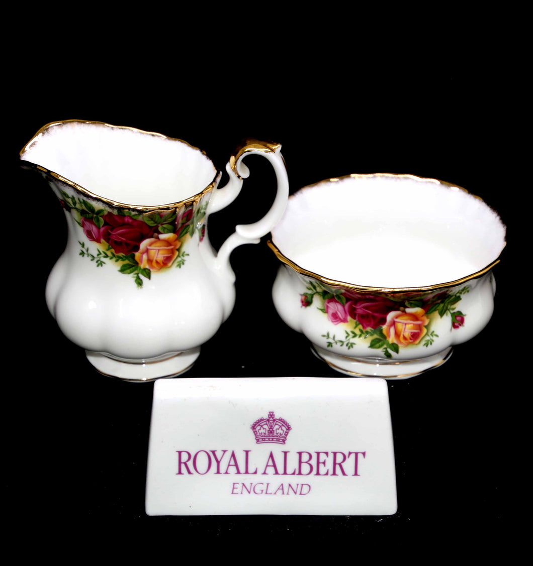 Vintage ROYAL ALBERT England Old Country Roses large cream jug and sugar bowl set