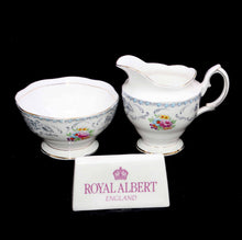 Load image into Gallery viewer, Vintage ROYAL ALBERT England 1940s DAMASK large sugar bowl &amp; milk jug set
