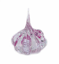 Load image into Gallery viewer, Vintage pink &amp; clear garlic bulb ring holder teardrop solid glass paperweight
