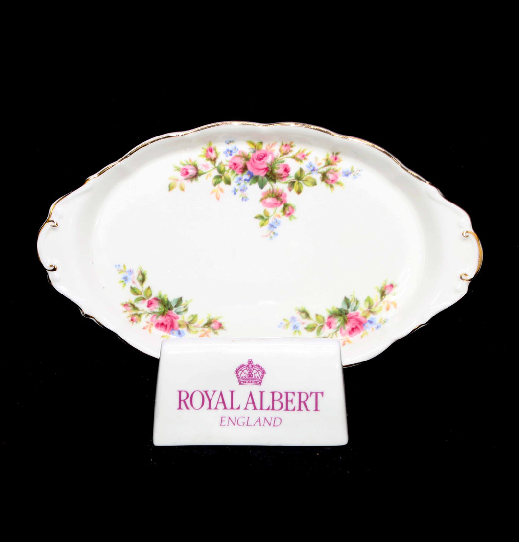 Vintage Royal Albert ENGLAND Moss Rose oval sandwich or cake platter
