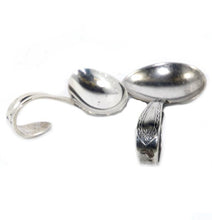 Load image into Gallery viewer, Vintage silver plated RODD two different baby spoons feeders
