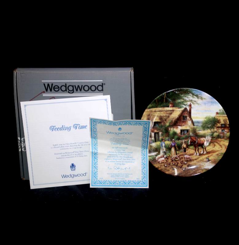 Vintage Wedgwood Bradex Feeding Time Country Days collector's plate in box