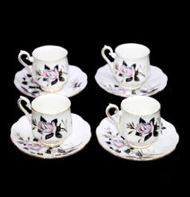 Load image into Gallery viewer, Vintage ROYAL ALBERT England QUEEN&#39;S MESSENGER set of 4 coffee cup duos
