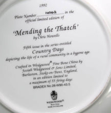 Load image into Gallery viewer, Vintage Wedgwood Mending The Thatch Country Days collector&#39;s plate in box

