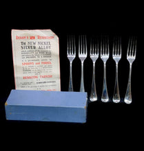 Load image into Gallery viewer, Vintage James Dixon nickel silver alloy RESISTARN set of 6 forks in box
