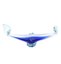 Load image into Gallery viewer, Vintage MURANO cobalt &amp; turquoise glass gondola ashtray 1960s
