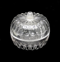 Load image into Gallery viewer, Vintage stunning serrated edge lidded melon apple shaped large glass pot
