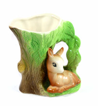 Load image into Gallery viewer, Vintage WITHERNSEA EASTGATE England Fauna deer fawn with tree retro pottery vase
