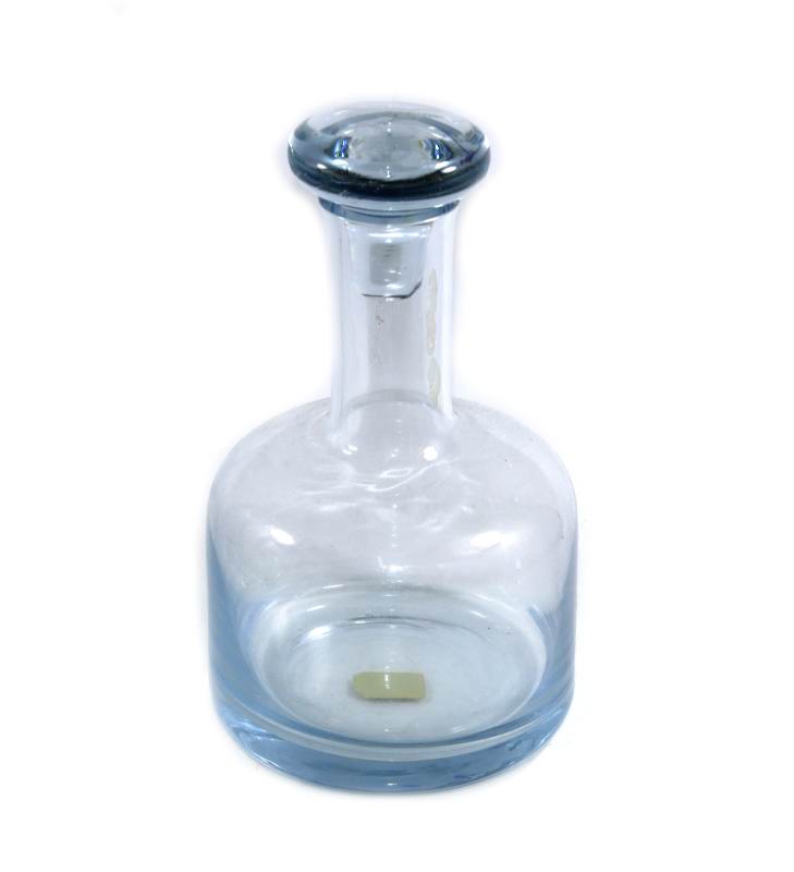 Vintage Randsfjordglass NORWAY hand blown pale blue crystal decanter
