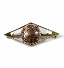 Load image into Gallery viewer, Vintage 9ct gold Australian Military Forces button lozenge sweetheart brooch
