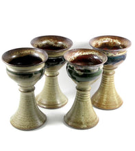 Load image into Gallery viewer, Vintage set of 4 Australian pottery drip metallic glaze goblets

