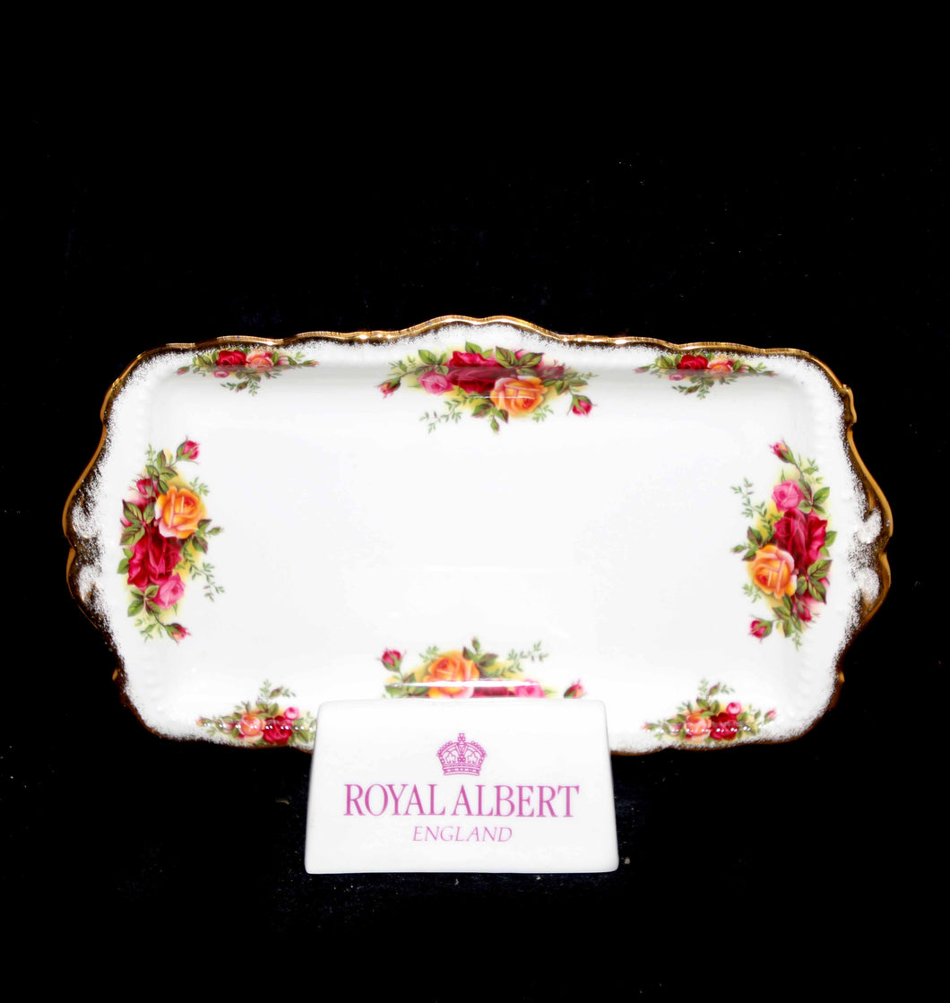 Vintage Royal Albert England Old Country Roses rectangle sandwich platter